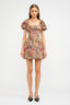 Floral Jacquard Puff Sleeve Dress