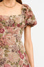 Floral Jacquard Puff Sleeve Dress